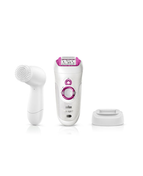 Silk-épil 7 Wet/Dry Epilator & Hair Removal System with 3 extras plus Facial Cleansing Brush